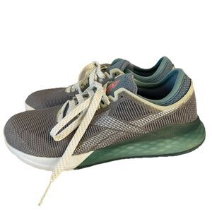 Reebok CrossFit Nano Training Shoes Women's 7.5 Silver/Teal Sneakers FU6831